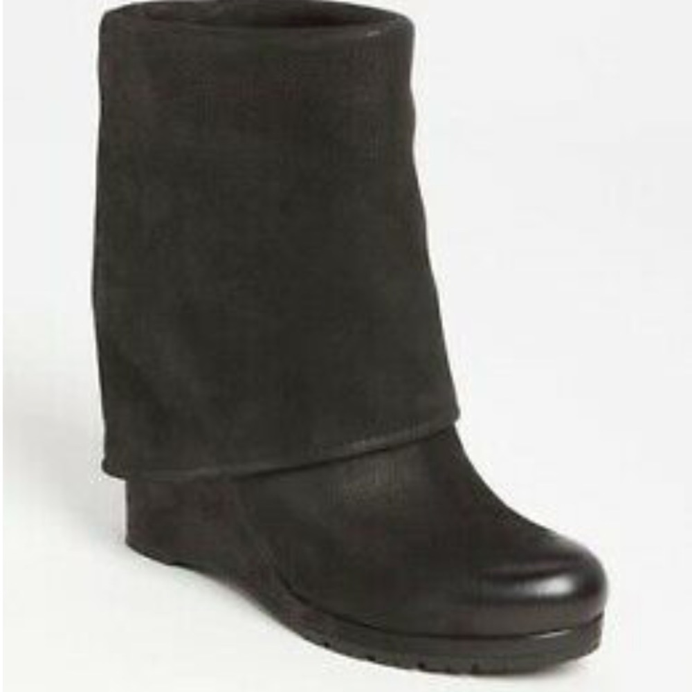 Prada Fold Over Wedge Booties! Size 37.5